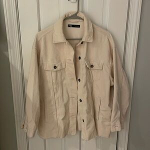 Zara cream corduroy shacket